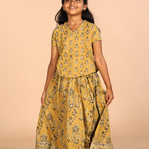 Cotton Kalamkari girls skirt & top set
