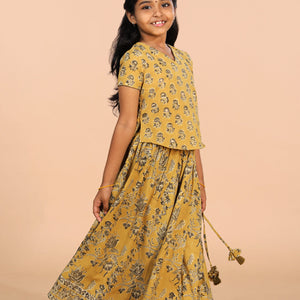 Cotton Kalamkari girls skirt & top set