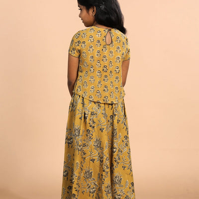 Cotton Kalamkari girls skirt & top set