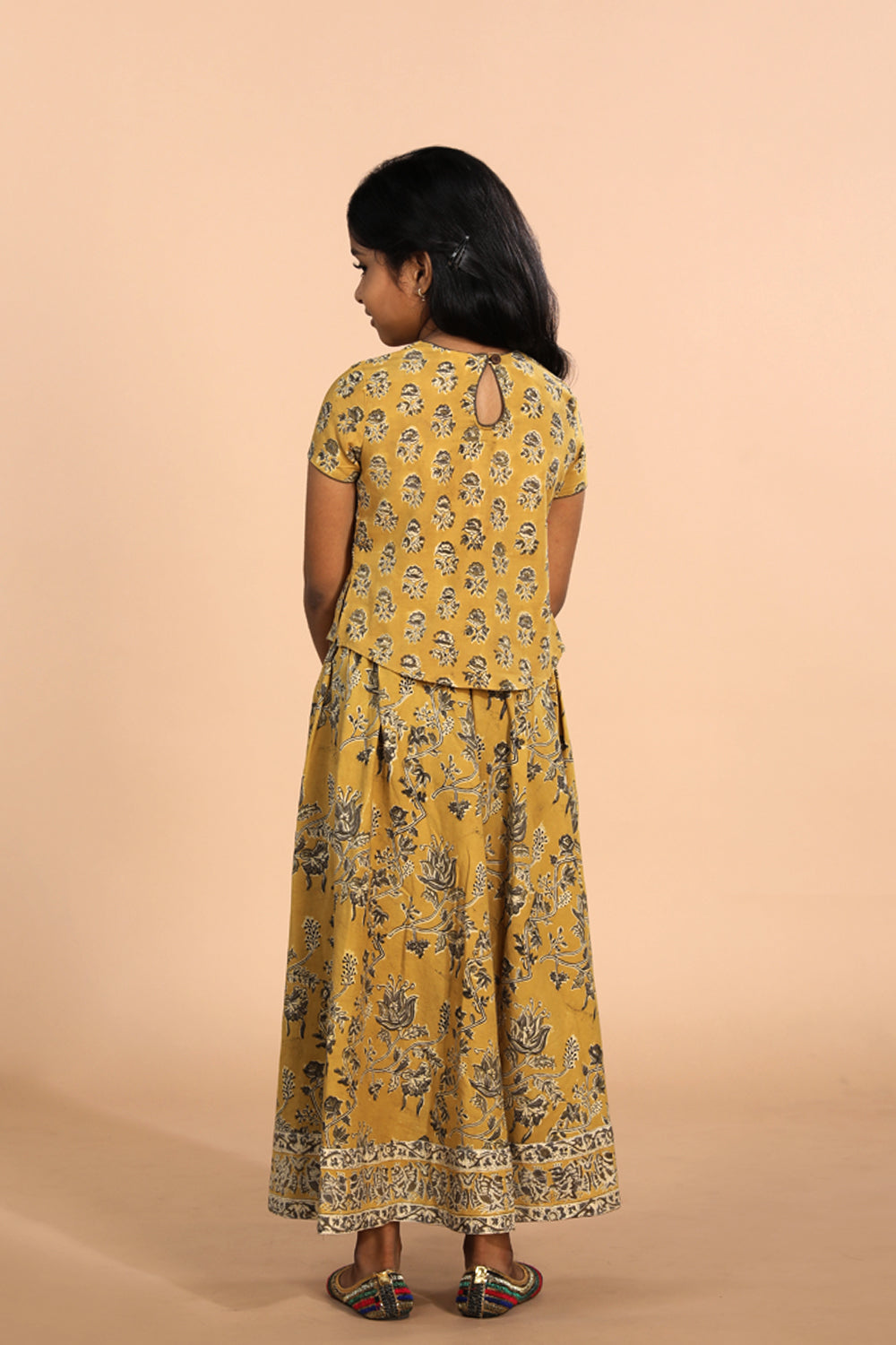 Cotton Kalamkari girls skirt & top set