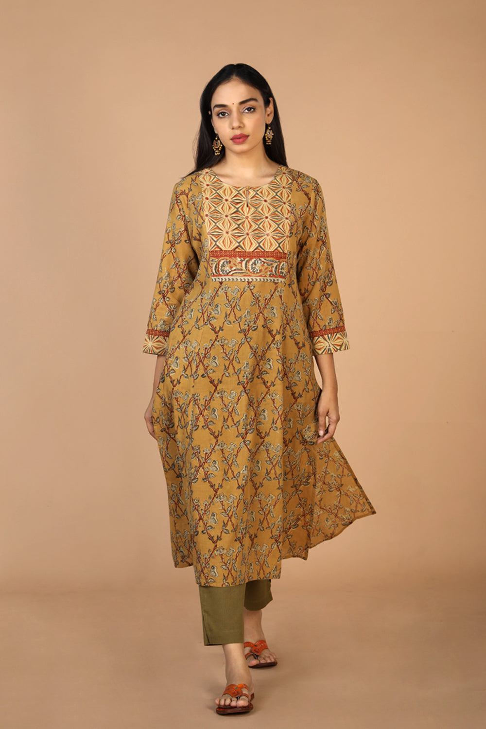 Ethnic embroidered Kalamkari kurti