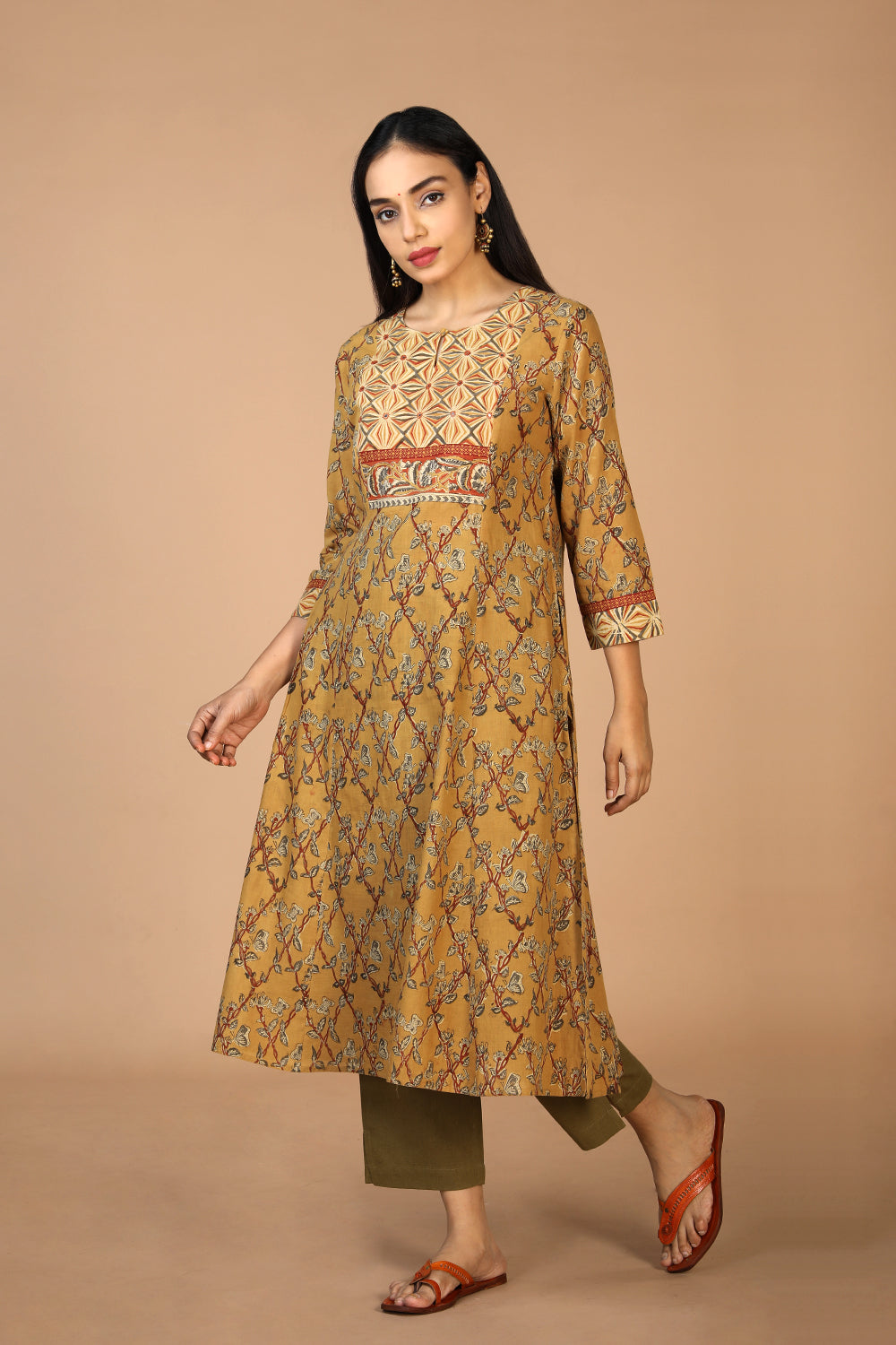 Ethnic embroidered Kalamkari kurti