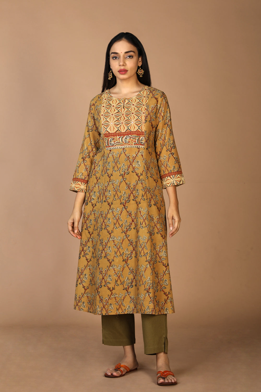 Ethnic embroidered Kalamkari kurti