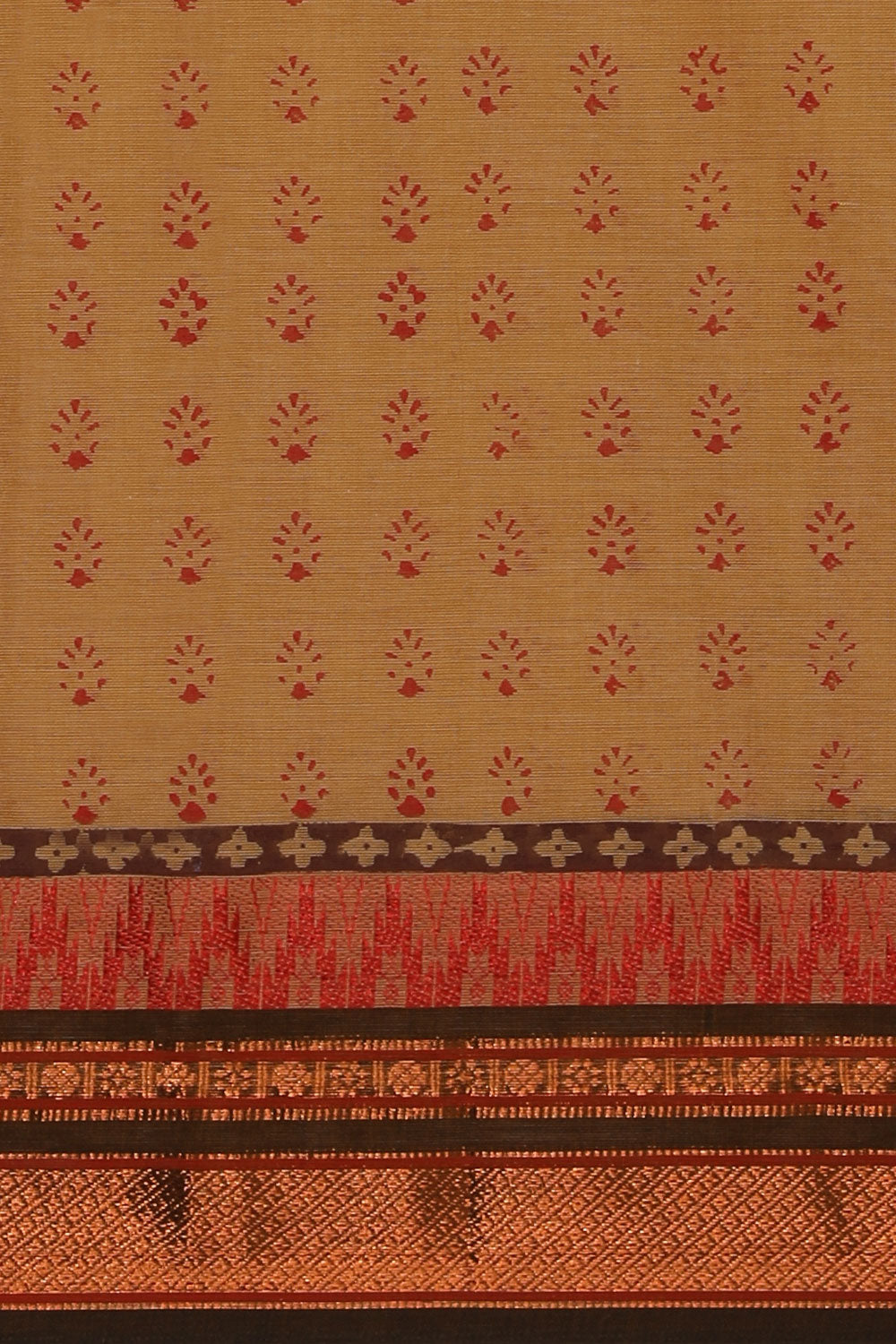 Hand block printed cotton saree