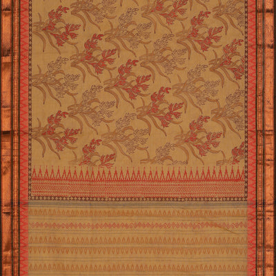 Hand block printed cotton saree