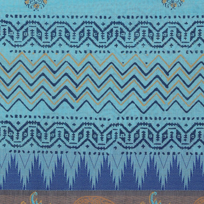 Hand block printed cotton saree