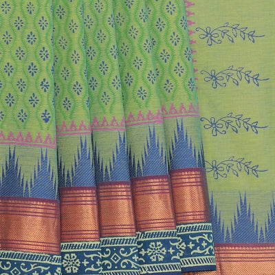 Hand block printed cotton saree Hand block printed cotton saree