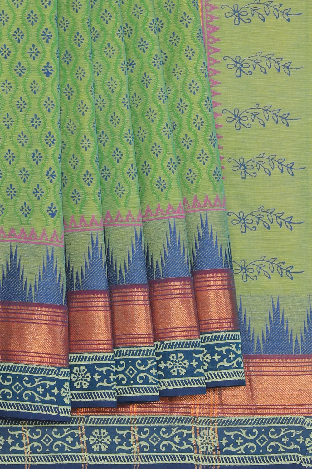 Hand block printed cotton saree Hand block printed cotton saree