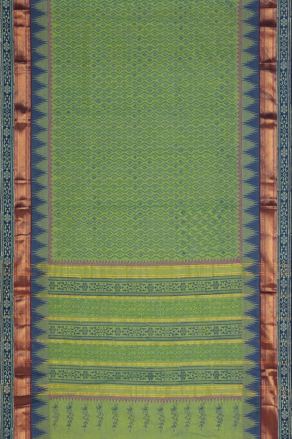Hand block printed cotton saree Hand block printed cotton saree