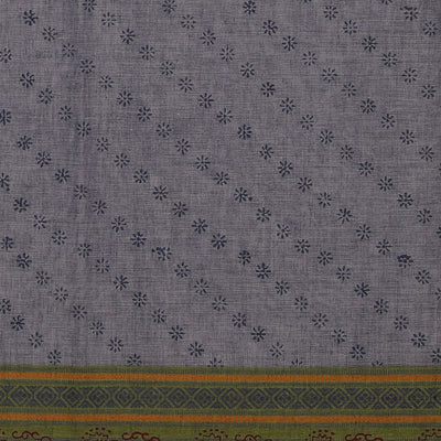 Hand block printed cotton saree
