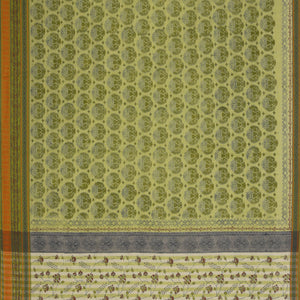 Hand block printed cotton saree