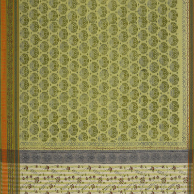Hand block printed cotton saree