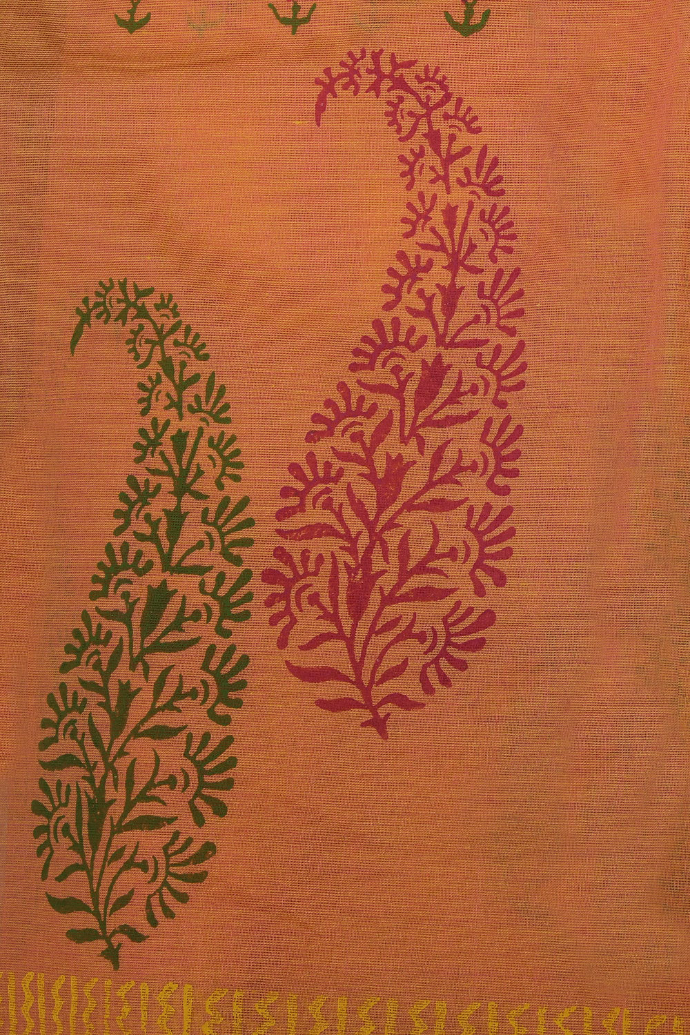 Hand block printed cotton saree
