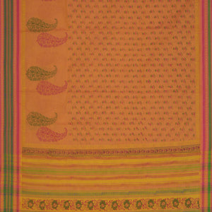 Hand block printed cotton saree