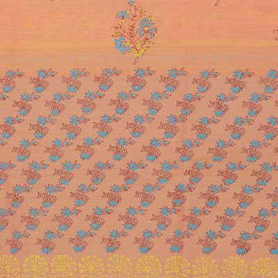 Hand block printed cotton saree