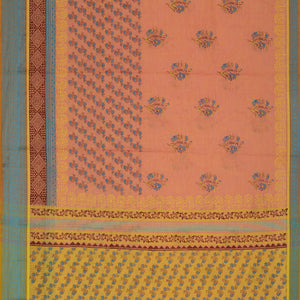 Hand block printed cotton saree