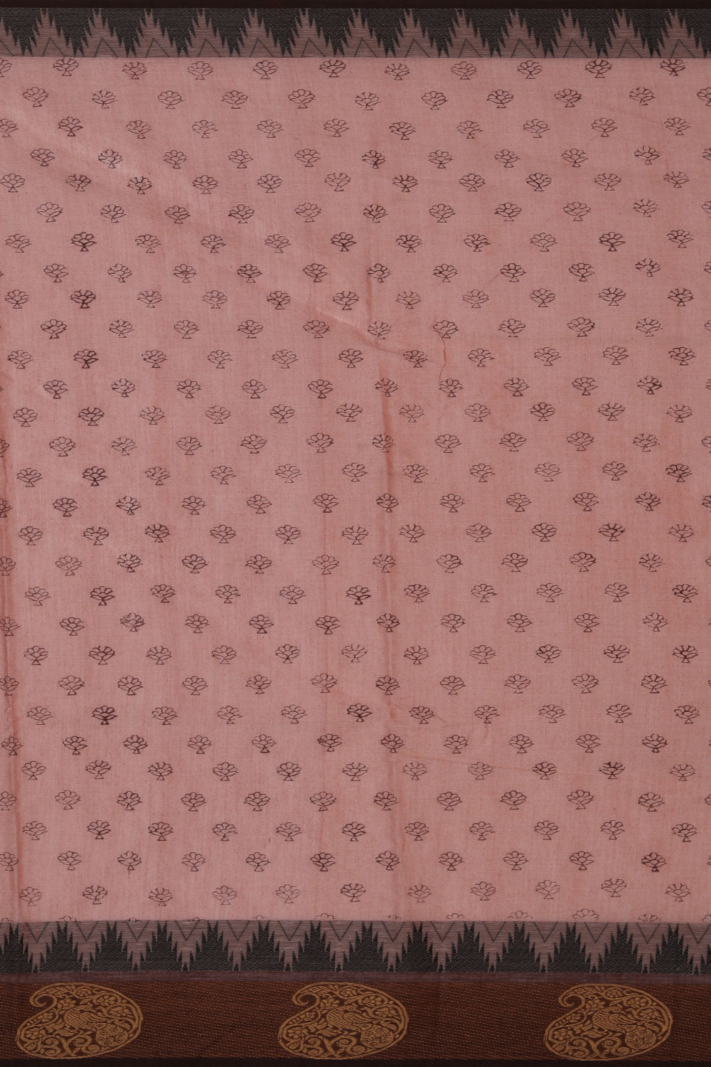 Hand block printed cotton saree