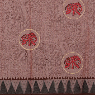 Hand block printed cotton saree