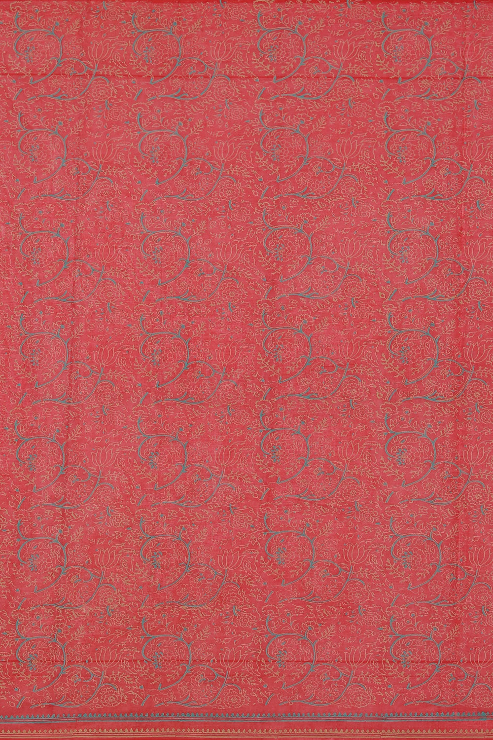 Hand block printed cotton saree