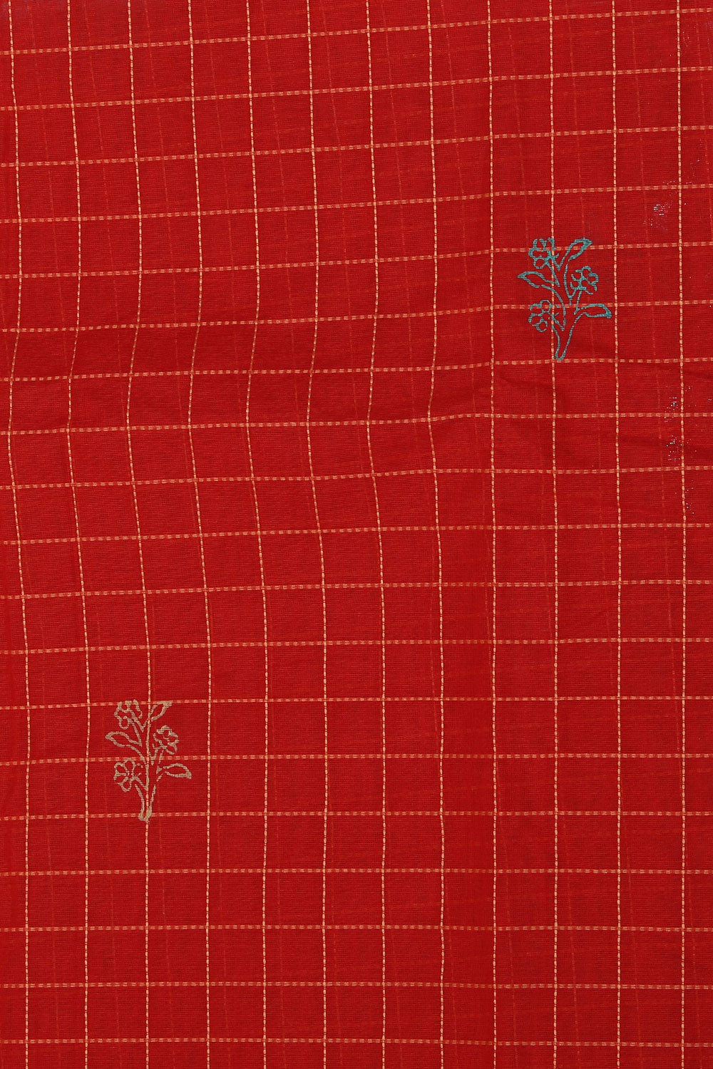 Hand block printed cotton saree
