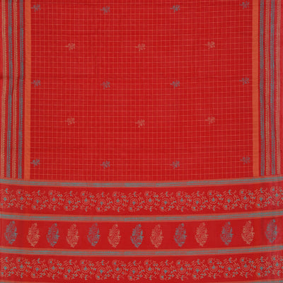 Hand block printed cotton saree