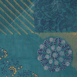 Hand block printed cotton saree