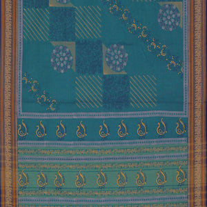 Hand block printed cotton saree