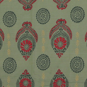 Hand block printed cotton saree