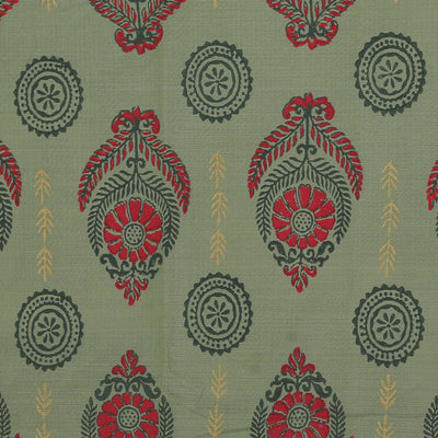 Hand block printed cotton saree