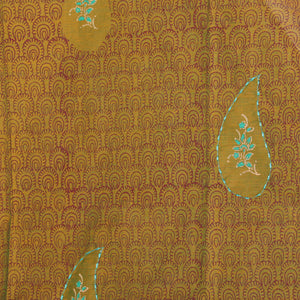 Hand block printed cotton saree