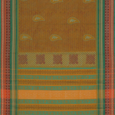Hand block printed cotton saree