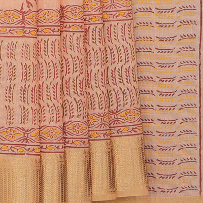 Hand block printed saree