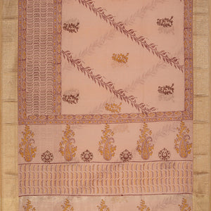 Hand block printed saree