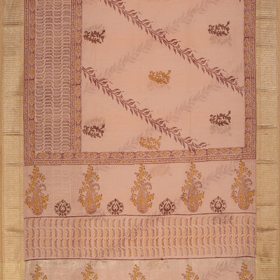 Hand block printed saree