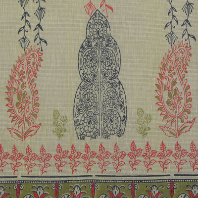 Hand block printed saree