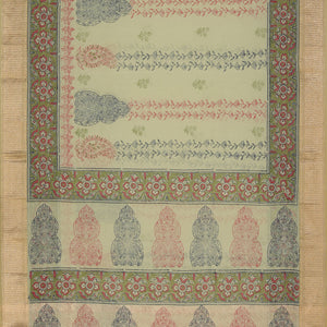 Hand block printed saree