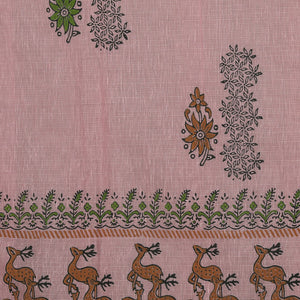 Hand block printed saree