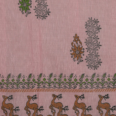 Hand block printed saree