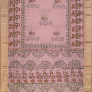 Hand block printed saree