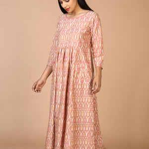 Hand embroidered cotton Pochampally Ikat dress