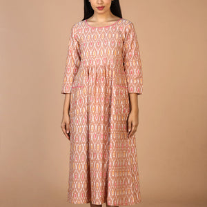 Hand embroidered cotton Pochampally Ikat dress