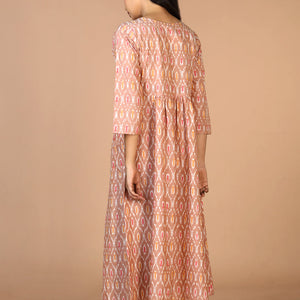 Hand embroidered cotton Pochampally Ikat dress