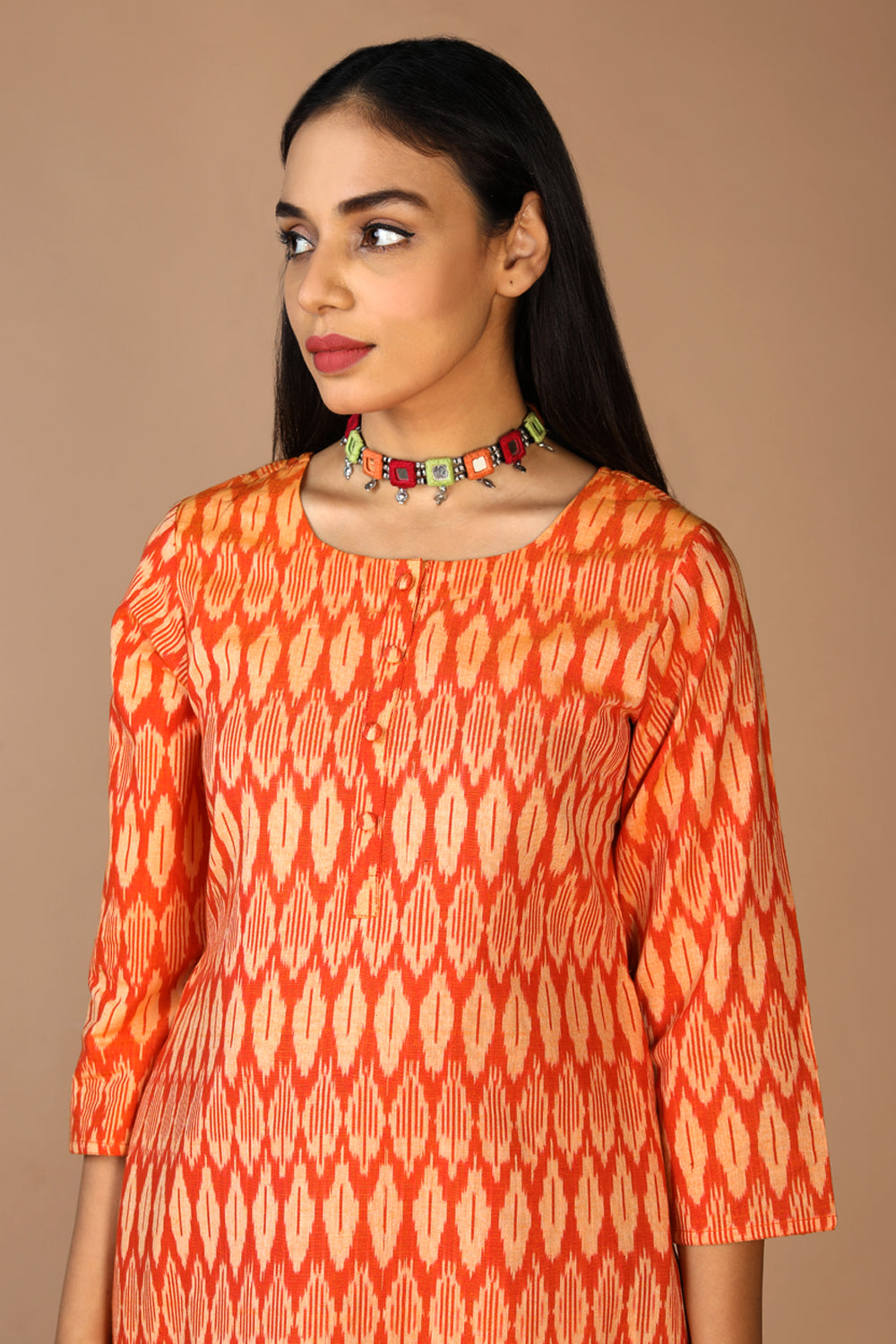 Cotton Ikat kurti