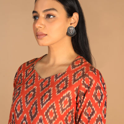 Cotton Ikat kurti