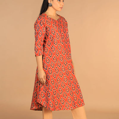 Cotton Ikat kurti