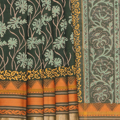 Hand block printed cotton saree