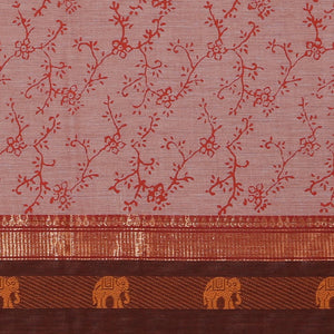 Hand block printed cotton saree
