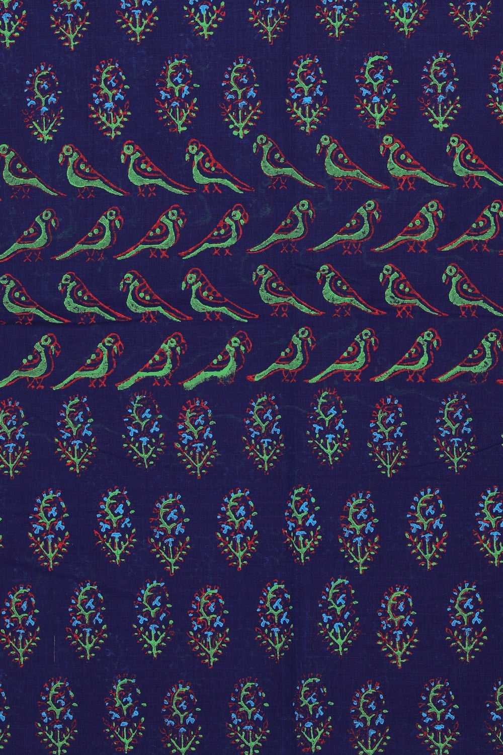 Hand block printed cotton saree