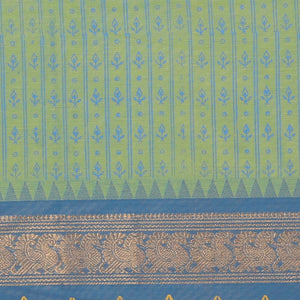 Hand block printed cotton saree