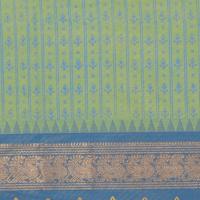 Hand block printed cotton saree